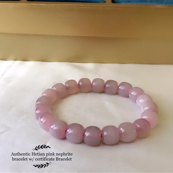 Jewelry - COPY - Authentic Hetian pink nephrite w/certificate